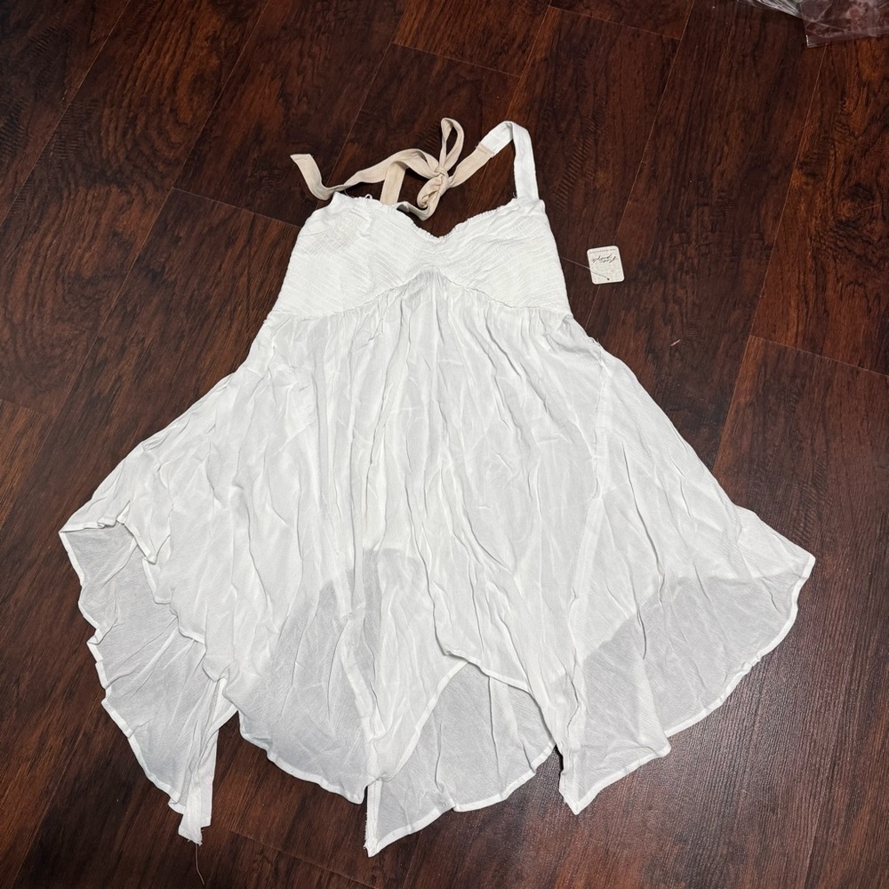 FREE PEOPLE Vacation Vibes Tunic White/Ivory Halter Top Large NWT - Picture 3 of 16